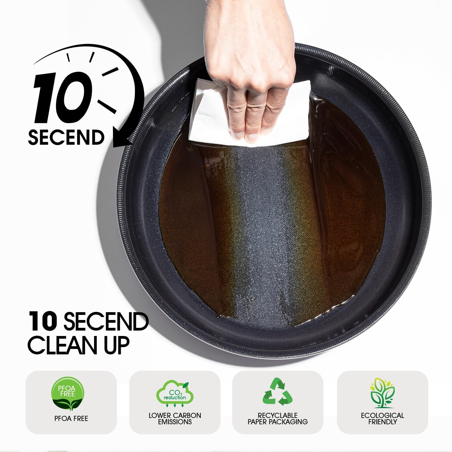 Nonstick Frying Pan Set – 8" 10" 12" Titanium Ceramic Skillet with Lid, Stay-Cool Handle,PFAS, PTFE, PFOA-Free, Non-Toxic, Dishwasher & Oven Safe, Compatible with All Cooktops - Image 4