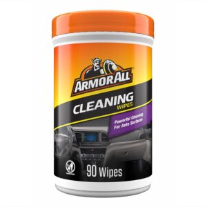 Armor All Car Cleaning Wipes, 90 Count Canister, Powerful Car Wipes for Dashboards, Vinyl, Clear Plastics, Carpet and Fabric