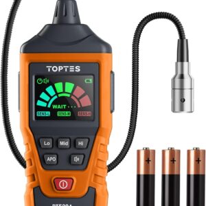 PT520A Natural Gas Detector, Gas Leak Detector with 17-Inch Gooseneck, Locating The Source Like Propane, Methane, and Butane for Home and RV (Includes Battery x3) – Orange