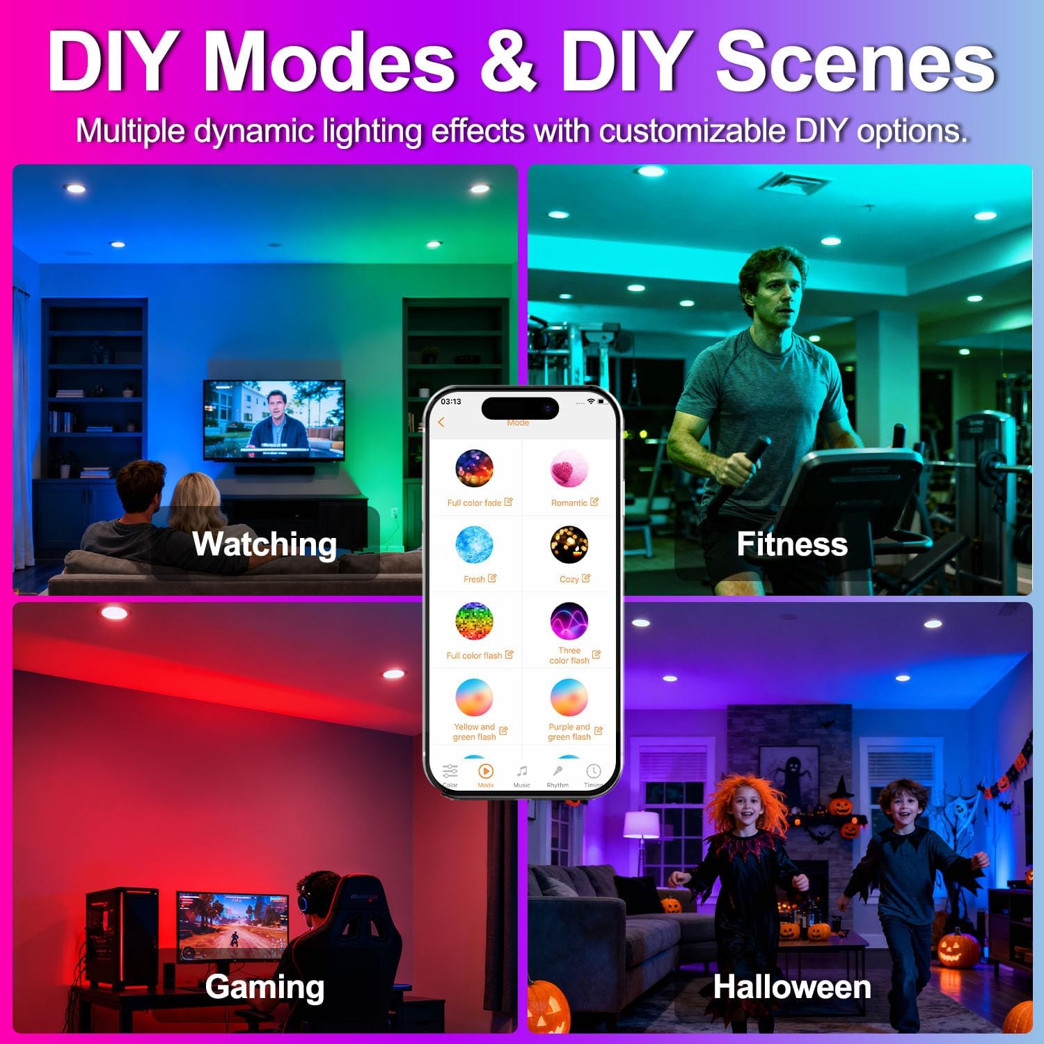 ILC BR30 Led Bulb, Alexa Flood Light Bulbs, Compatible with Alexa Required Echo Device, (Equivalent to 70W) Color Changing, Turnable 2700K-6000K Indoor(6 Packs) - Image 4