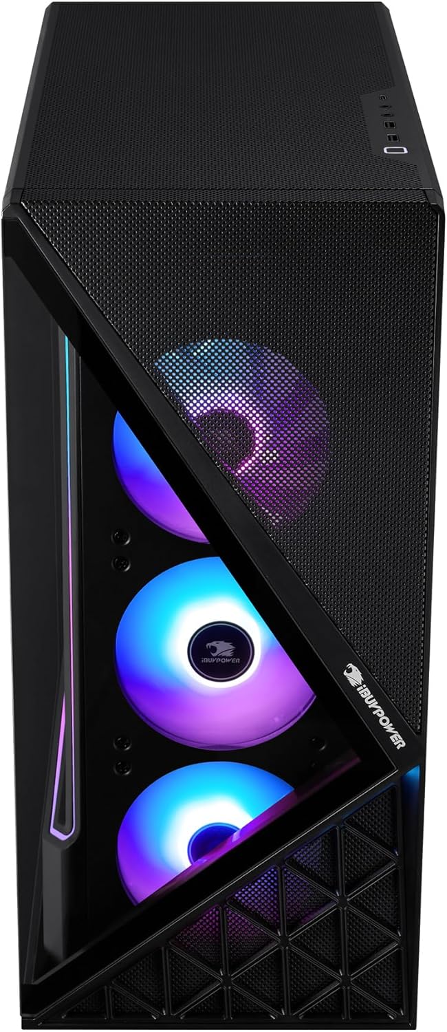 iBUYPOWER Slate Black Gaming PC Desktop Computer AMD Ryzen 7 7700 CPU, NVIDIA GeForce RTX 5060 8GB GPU, 32GB DDR5 RGB 5200MHz RAM, 1TB NVMe SSD, Windows 11 Home, Gamer Keyboard, Mouse - SBA7N5602 - Image 5