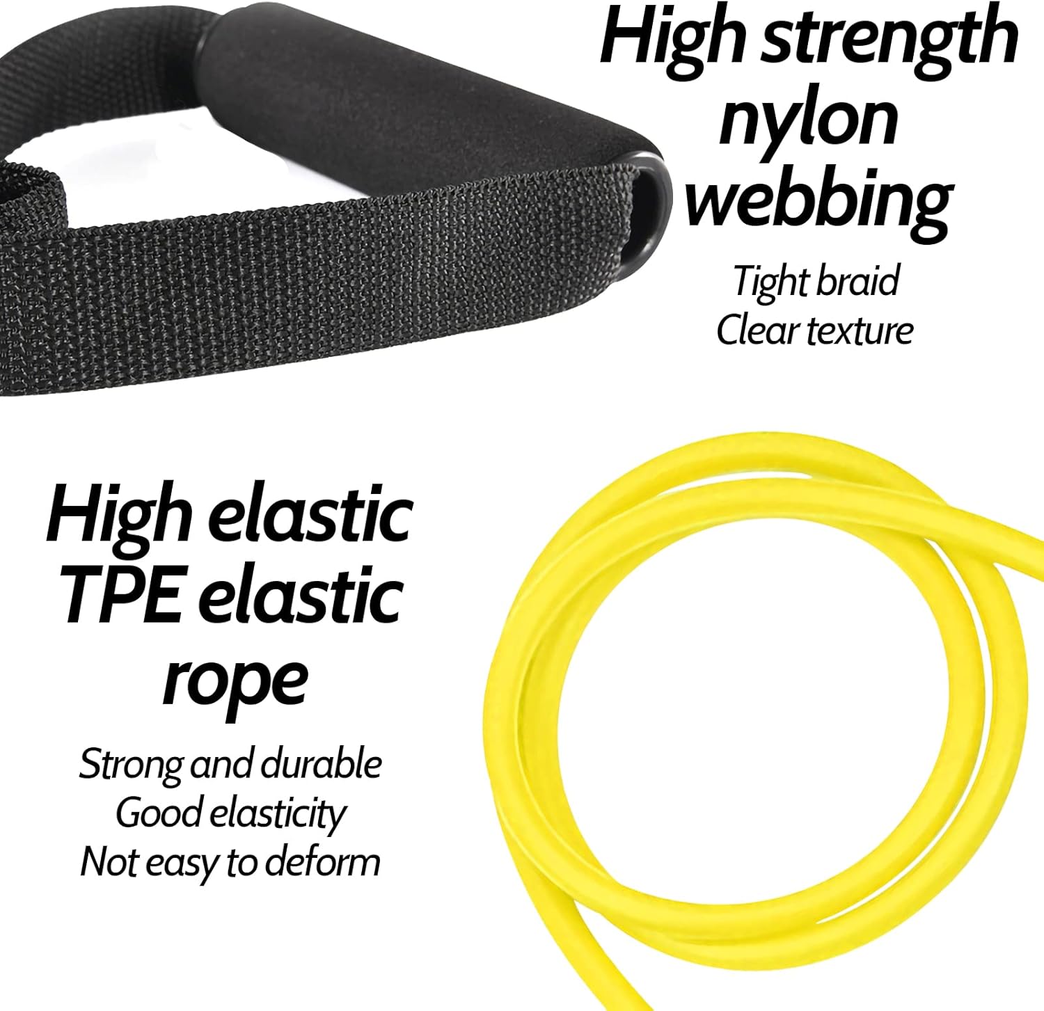 3PCS Resistance Bands with Handles Strength Bands Exercise Bands Set with Handles Elastic Bands Workout Bands for Working Out Strength Training Muscle Toning Door Anchor and Workout Guide - Image 5