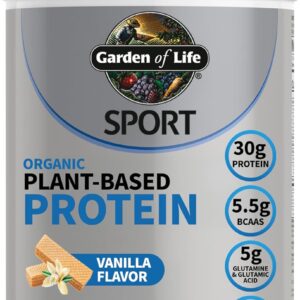 Garden of Life Organic Vegan Protein Powder with Probiotics, BCAAs, NSF Certified, Gluten Free & Sport, Non GMO, Sport Protein Powder, 19 Servings, Vanilla