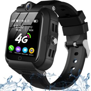 Kids Smart Watch, 4G GPS Tracker Child Phone Smartwatch with WiFi, SMS, Call, Voice Video Chat, Bluetooth, Alarm, Pedometer, Wrist Watch Suitable for 4-16 Boys Girls Birthday Gifts.