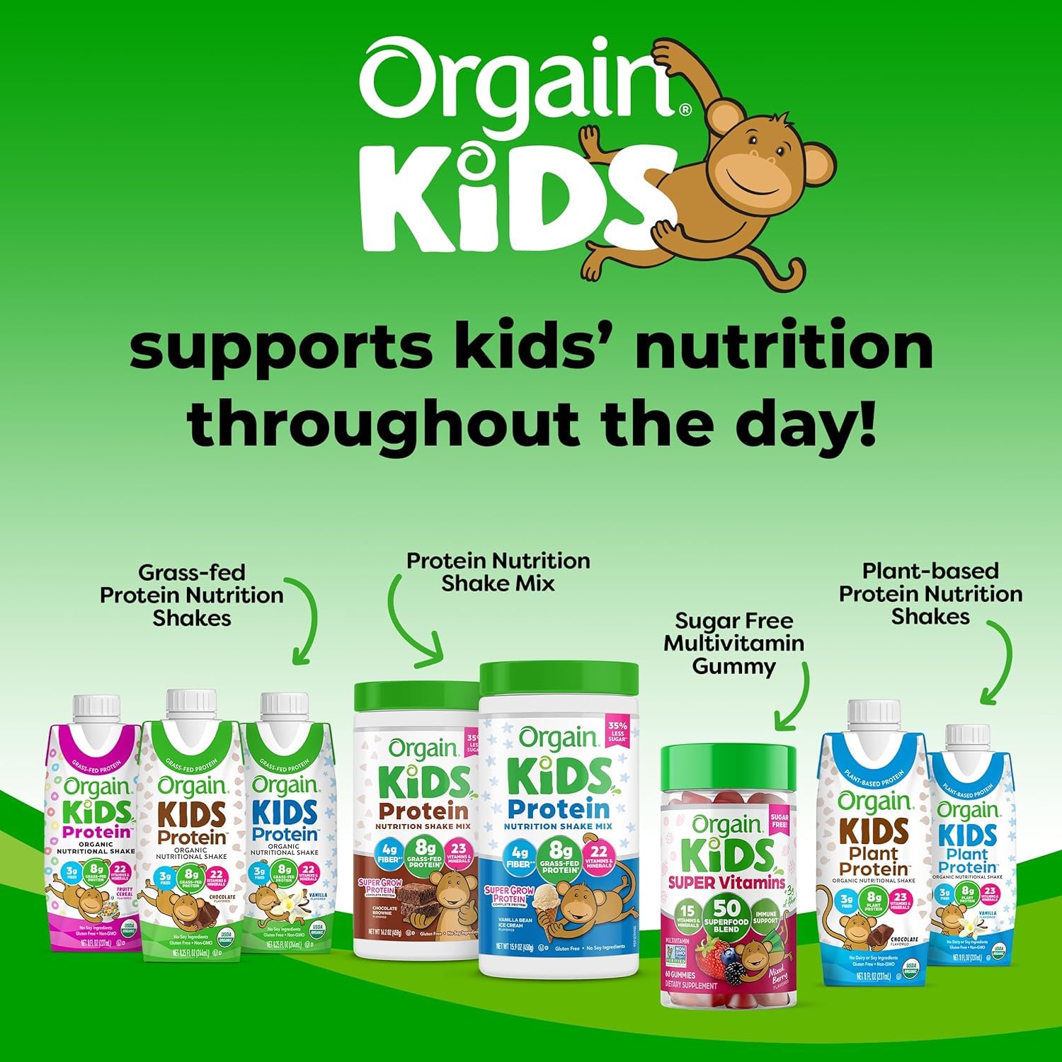 Orgain Kids Protein Powder Shake Mix, Vanilla Bean Ice Cream - 8g Grass-Fed Dairy Protein, 4g Fiber, 22 Vitamins & Minerals, Gluten Free, No Soy Ingredients, Adds Healthy Nutrients to Kids Snacks, 1lb - Image 8