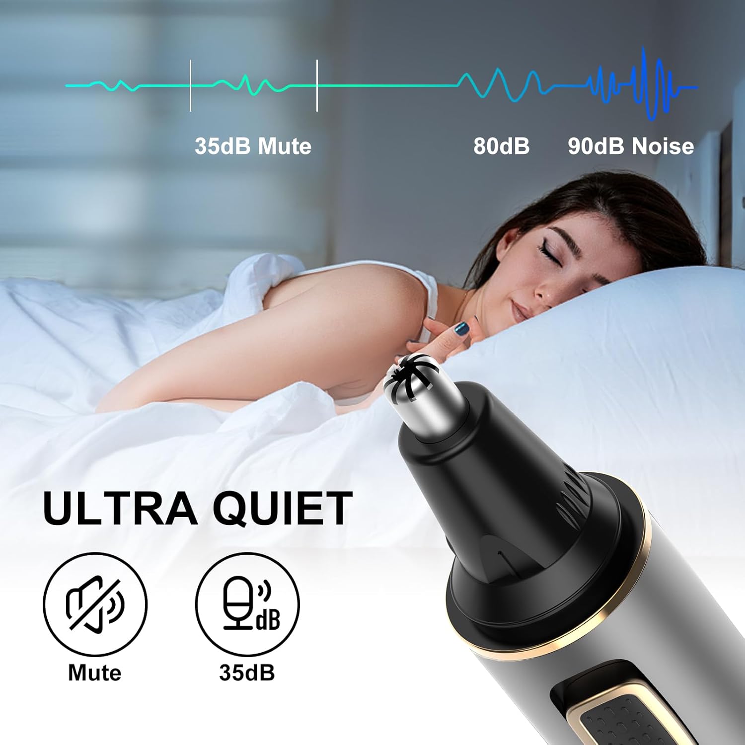 Nose Hair Trimmers for Men,Rechargeable Hair Trimmer 2 in 1 Painless Multifunctional Ear and Nose Hair Trimmer with IPX7 Waterproof Dual Edge Blades (Grey) - Image 5