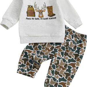 Engofs 2Pcs Toddler Baby Boy Girl Sweatshirt Tops Pants Set Long Sleeve Sweatsuit Fall Winter Outfits