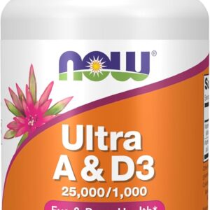 NOW Foods Supplements, Vitamin A & D3 25,000/1,000 IU, Eye Health*, Essential Nutrition, 100 Softgels