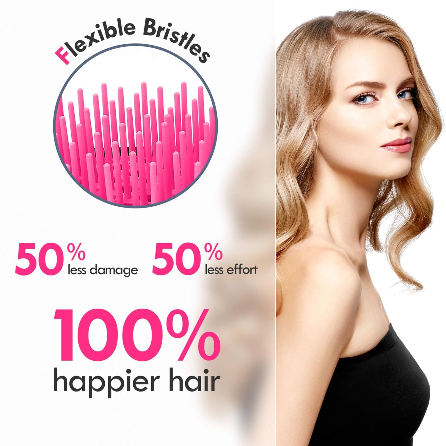 4 Pack Vented Detangling Hair Brush - Detangler Hairbrush with Soft Bristles for Effortless Tangle Free - Ideal for Wet Dry or Curly Damaged Hair for Women Men Kids - Image 3