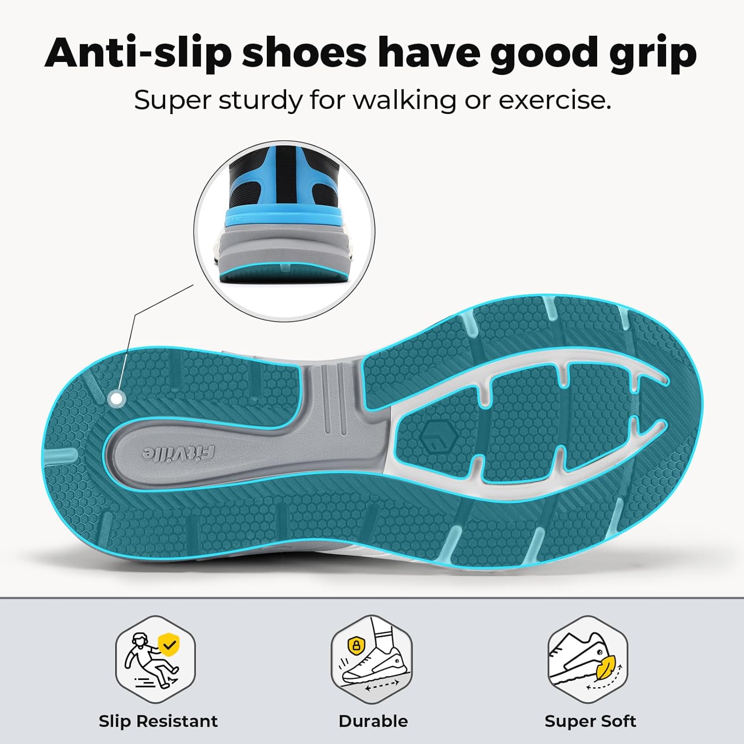 FitVille Comfortable Extra Wide Walking Shoes for Men Lightweight Mens Walking Shoes Wide Width Non Slip Cushioned - Image 5