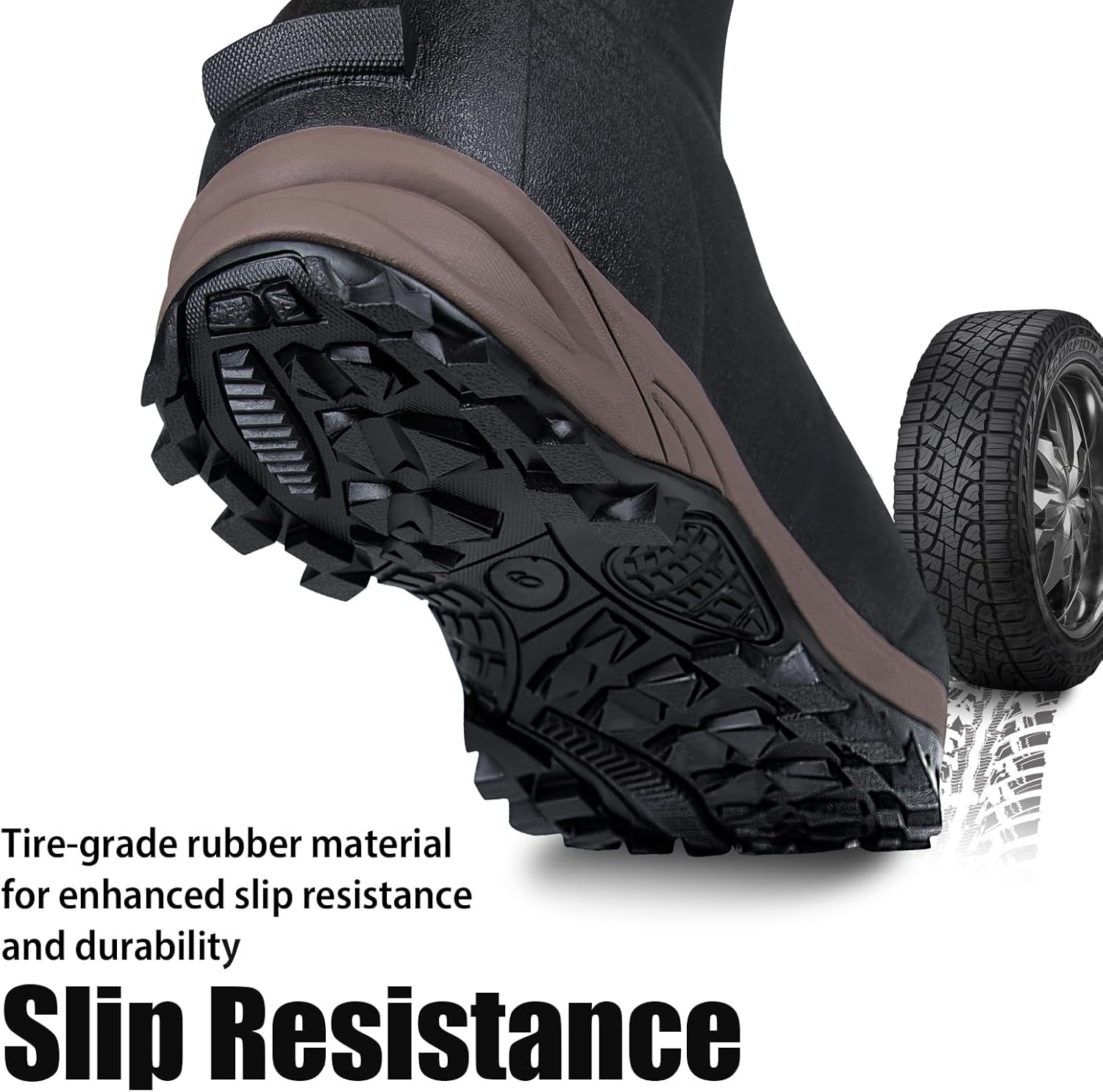 Hunting Boots for Men, Waterproof Rubber Rain Boots with Steel Shank, 6mm Insulated Neoprene, Anti-Slip Sole for Hunting, Outdoor and Work - Image 2