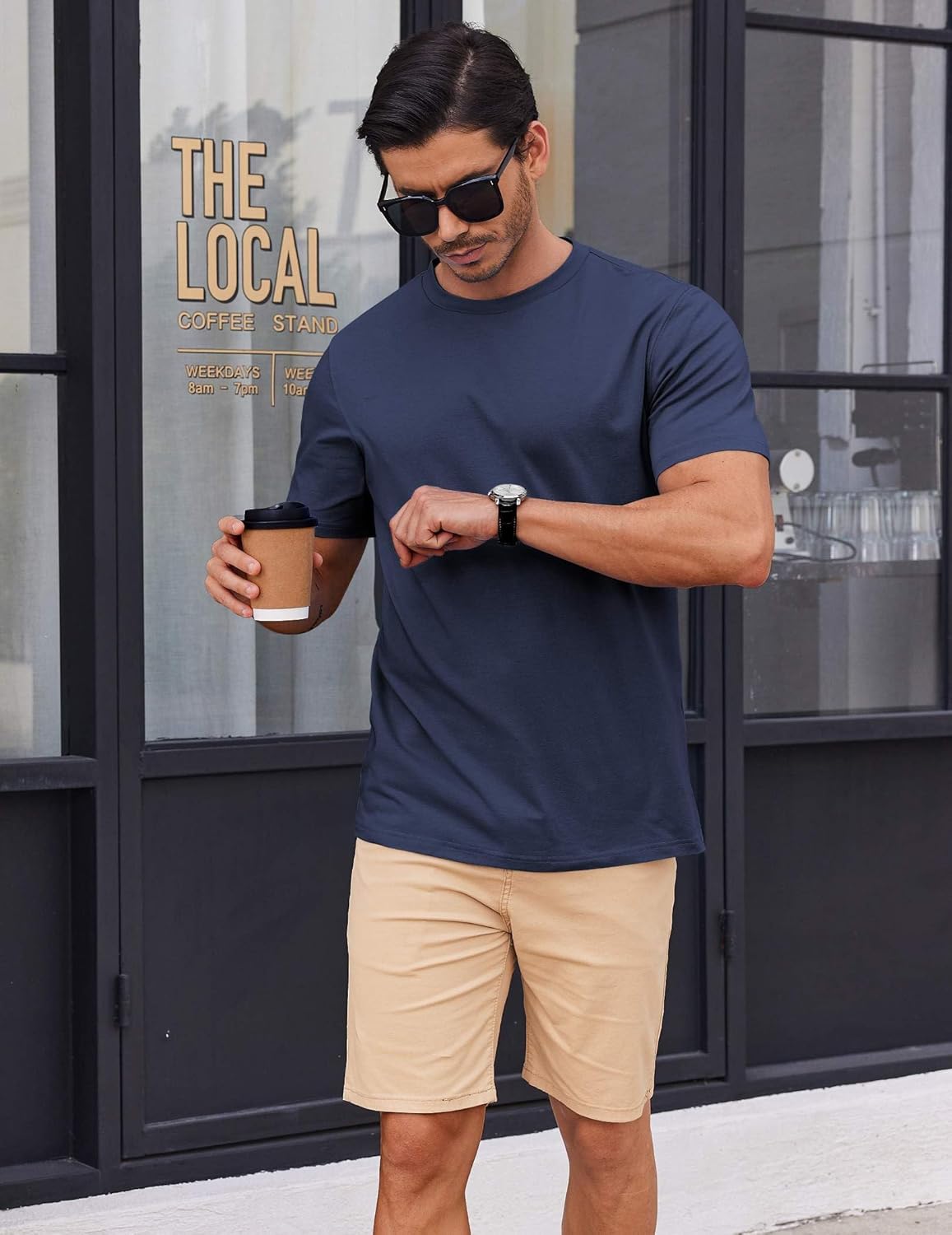 COOFANDY Men's T Shirt Short Sleeve Cotton Blend T-Shirts Crew Neck Casual Summer Basic Tee Shirts - Image 5