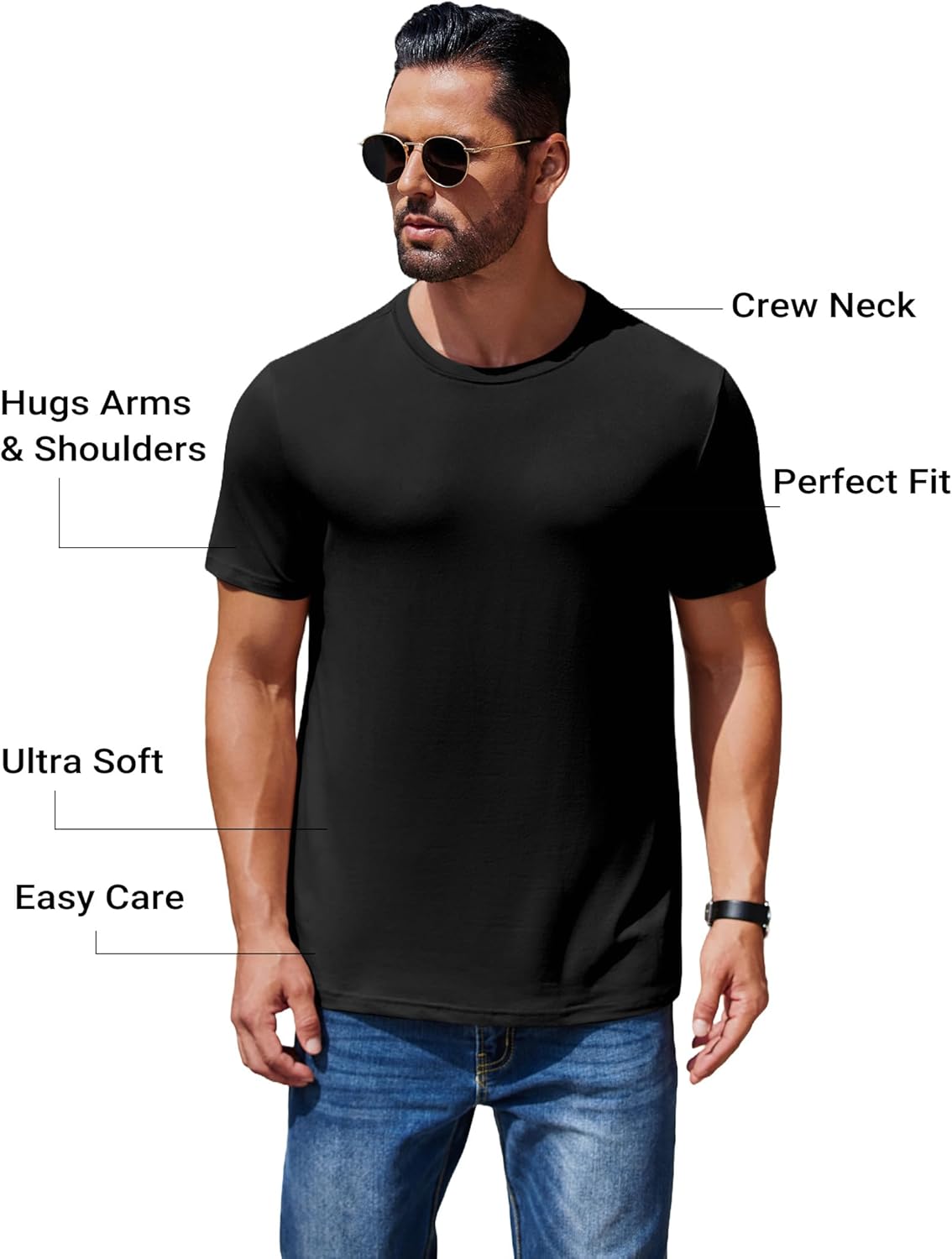 COOFANDY Men's Short Sleeve T-Shirts Crew Neck Casual Summer T Shirts 1-3 Pack Basic Tee Shirt - Image 2