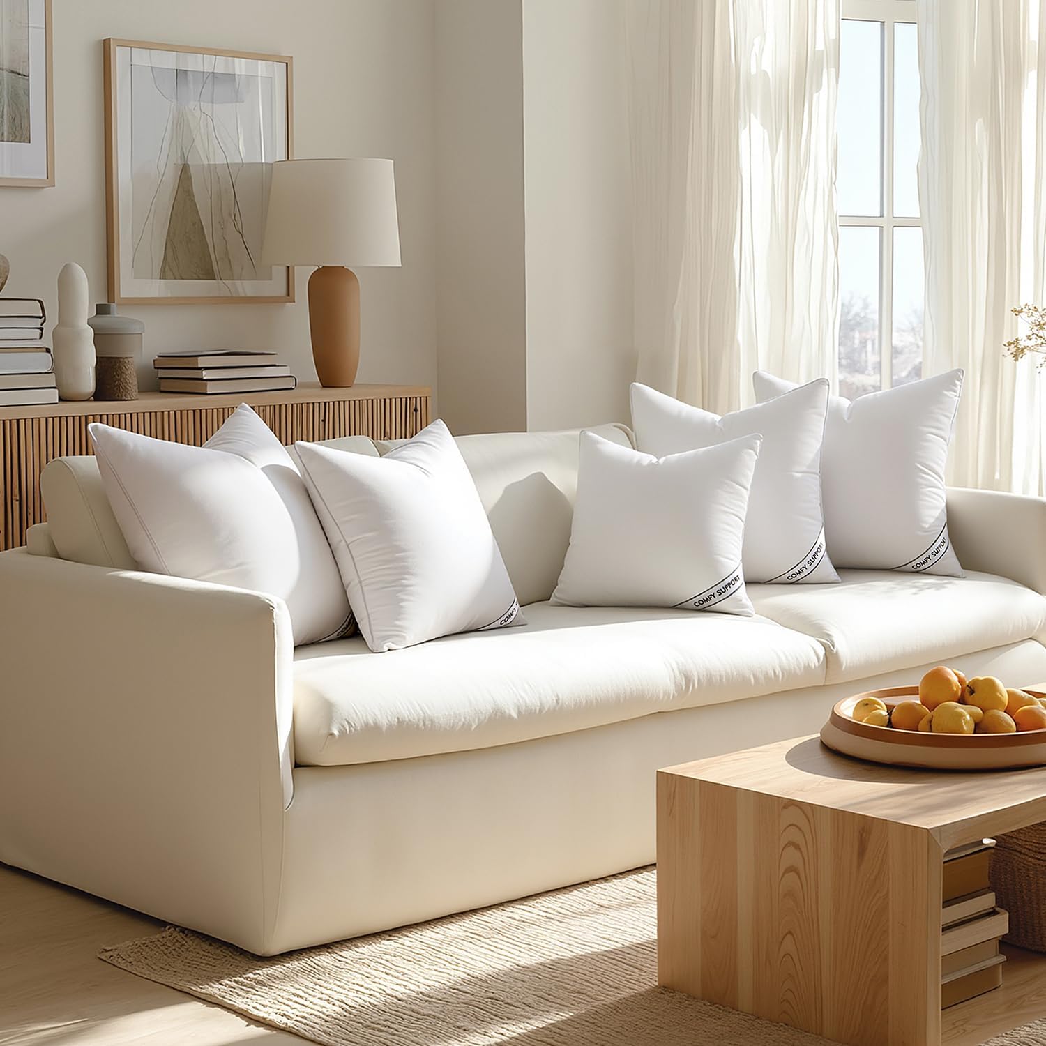 MIULEE 18x18 Inch Pillows Inserts, Pack of 4 Down Alternative Virgin Filling Comfy Support Throw Pillows for Sofa Couch Bed - Image 3