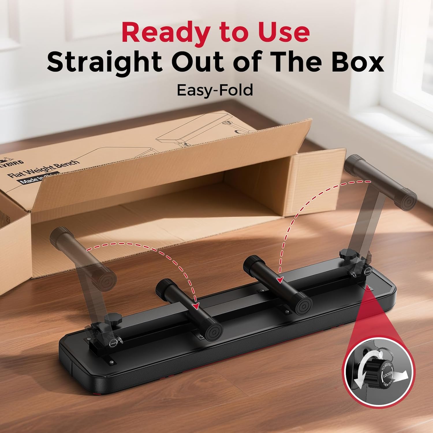 FLYBIRD Flat Bench, Foldable Flat Weight Bench Easy Assembly for Strength Training Bench Press, 600/1000 LBS 2 Versions - Image 6