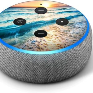 Sunset on Beach – Vinyl Decal Skin Compatible with Amazon Echo Dot 3rd Generation Alexa – Decorations for Your Smart Home Speakers, Great Accessories Gift for mom, dad, Birthday, Kids