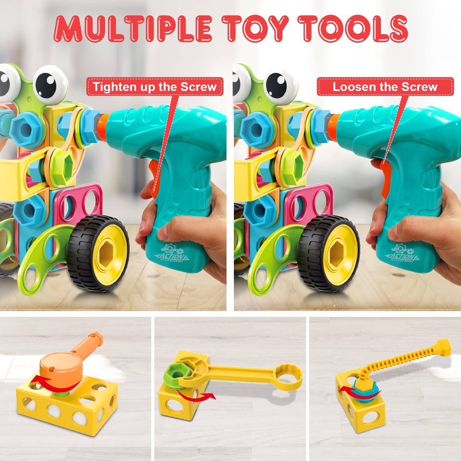 NXONE 195 PCS Educational STEM Toys for Boys and Girls Ages 3 4 5 6 7 8 9 10 Construction Building Blocks Toy Building Sets Kids Toys Creative Activities Games with Storage Box - Image 5