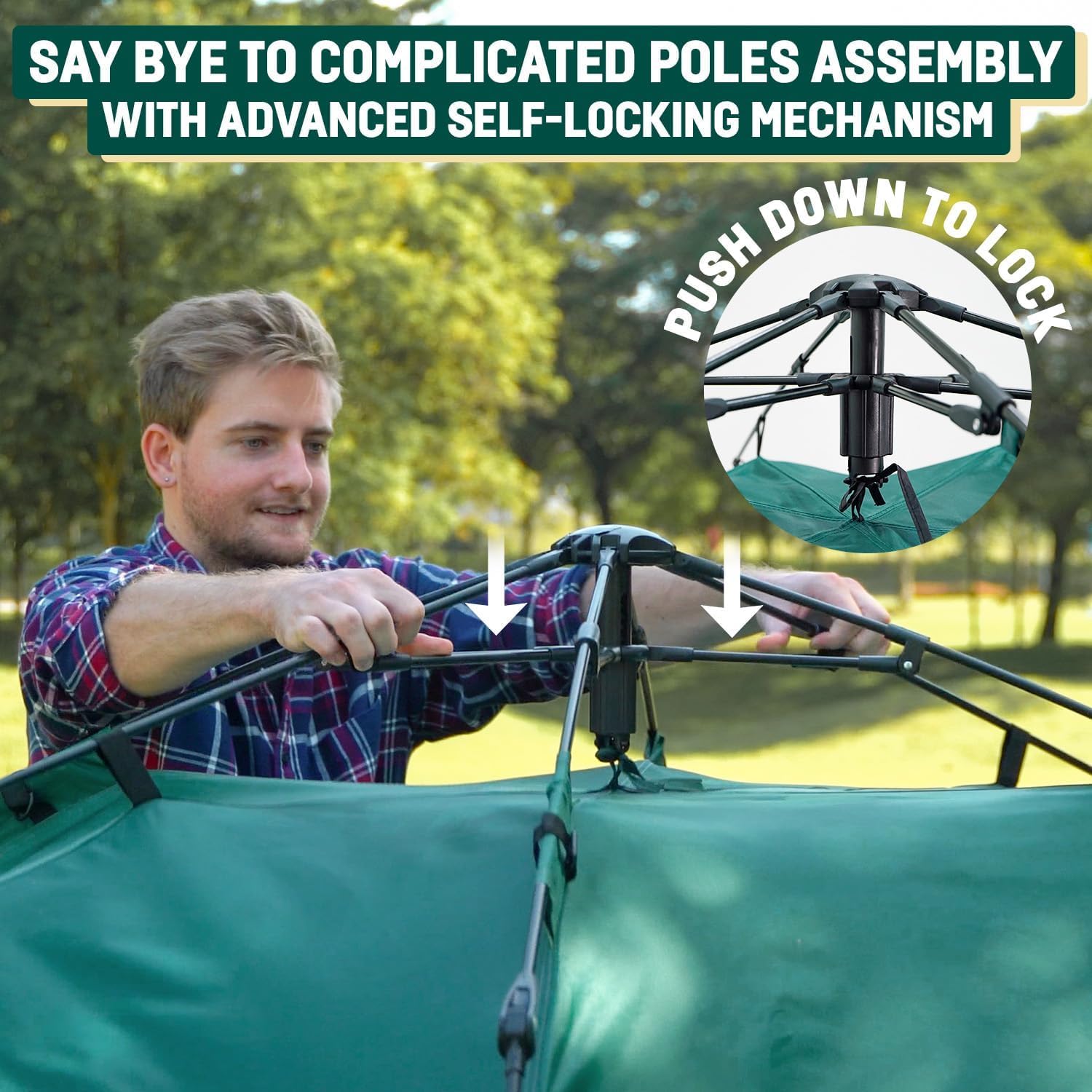 Reactive Outdoor Tent - 3 Second Tent - 3 Sec Instant Pop Up Tent - Easy and Quick Setup Camping Tent - 1 Person Setup Waterproof Double Layer Outdoor Camping Tent - Image 3