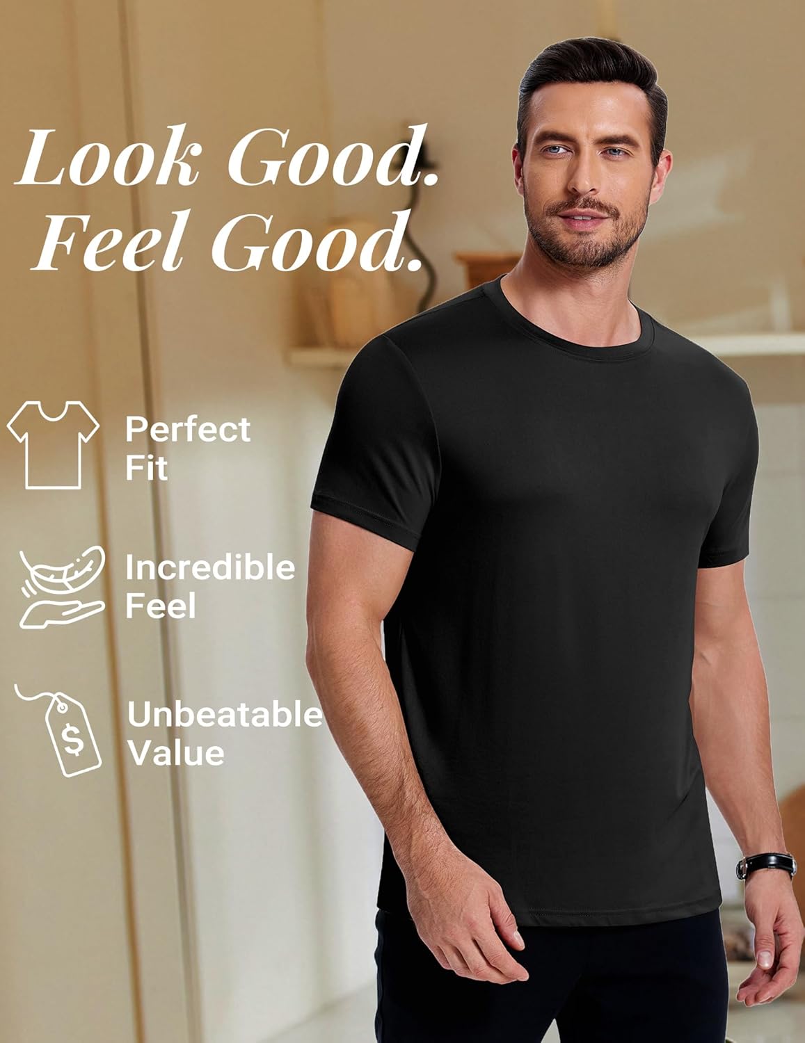 COOFANDY Men's Short Sleeve T-Shirts Crew Neck Casual Summer T Shirts 1-3 Pack Basic Tee Shirt - Image 4