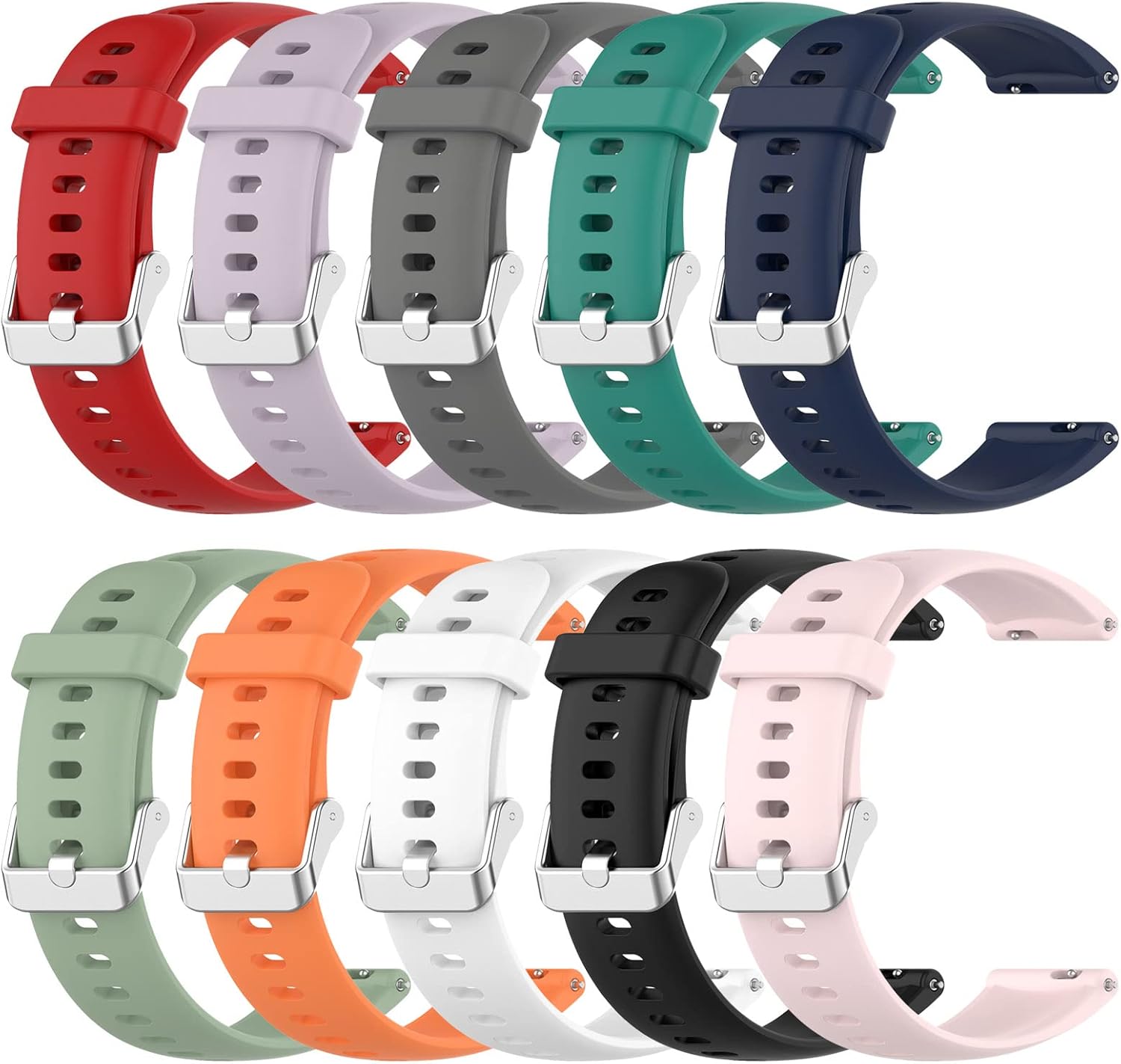 FitTurn [10 Pack 16mm Bands Compatible with FITVII Slim for Women Kids Replacement Glossy Colorful Silicone Wristband Adjustable Accessory Bands Strap for FITVII Slim Fitness Tracker - Image 2