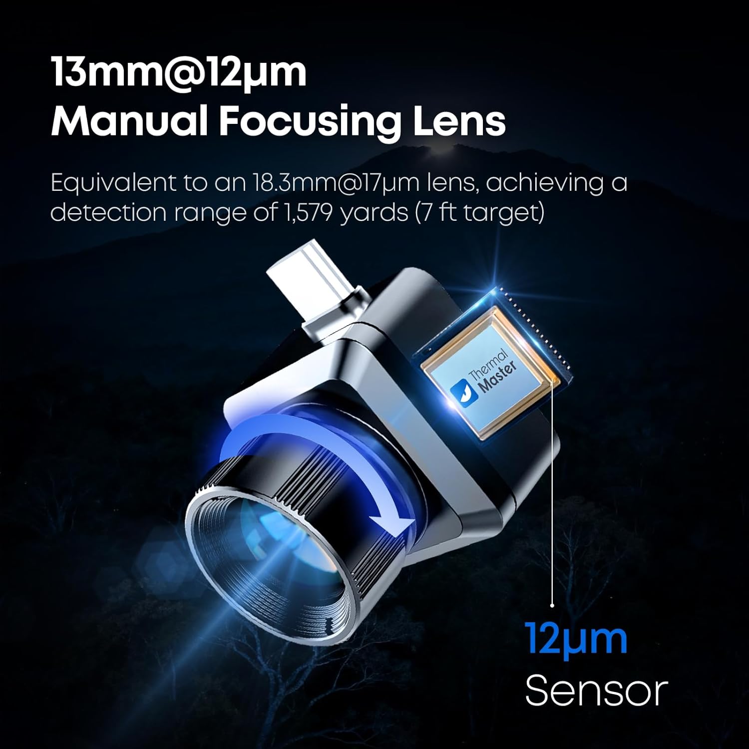 T2 Pro Thermal Monocular for iPhone, 1500 Yards Night Vision Camera with 13mm Lens, Tactical Handle, Infrared Imager for Outdoor Detecting Deer - Image 3