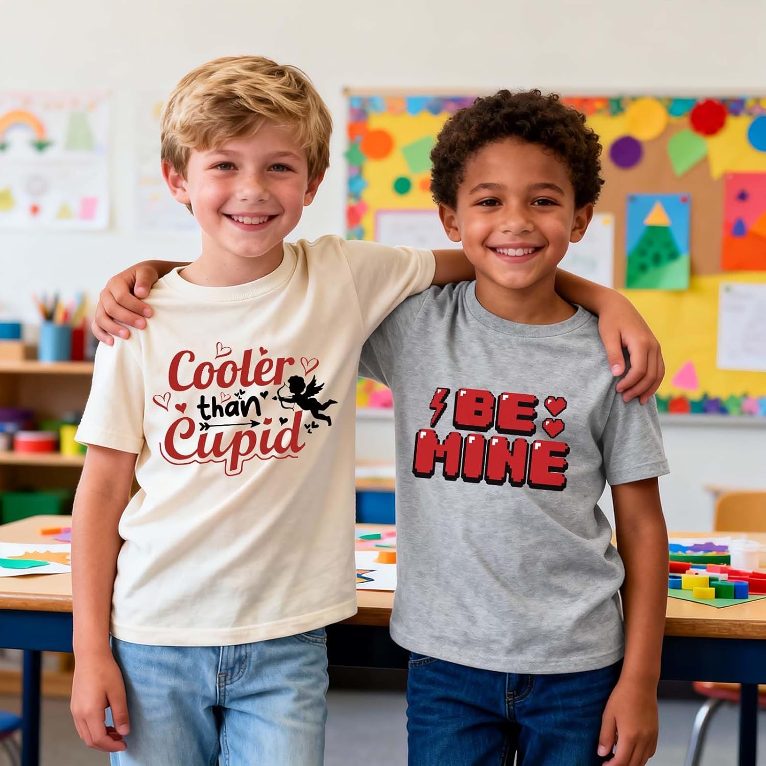 Toddler Boys Valentine's Day Shirt Retro Love Heart T-Shirt Kids Valentines Tees 2-10 Years - Image 5