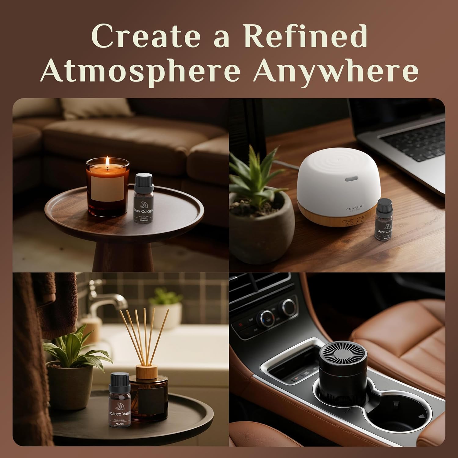 ASAKUKI Men Essential Oils Set for Diffuser, Valentine's Day Gift for Men– 6×10ml Cologne-Inspired Unisex Fragrance Oils for Diffusers – Elegant, Clean, and Confident Scents - Image 5