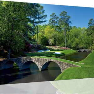 chenchenArt Augusta National Golf Course Wall Art – Augusta Golf Course 12th Hole Wall Art for Living Room Bedroom Bathroom Home Decorations Golf Art Canvas Prints Framed Ready to Hang(28”H x 44”W)