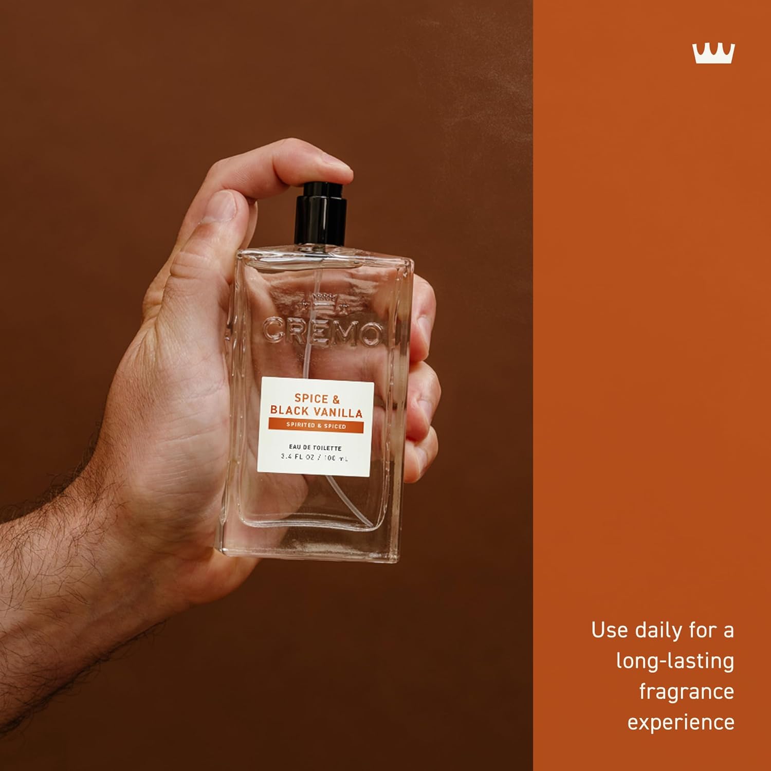 Cremo Cologne For Men - Spice & Black Vanilla Mens Cologne Spray, An Explosion of Vibrant Spices, Dark Woods and Black Vanilla, Multi-Layered Signature Men's Fragrances, 3.4 Fl Oz - Image 5