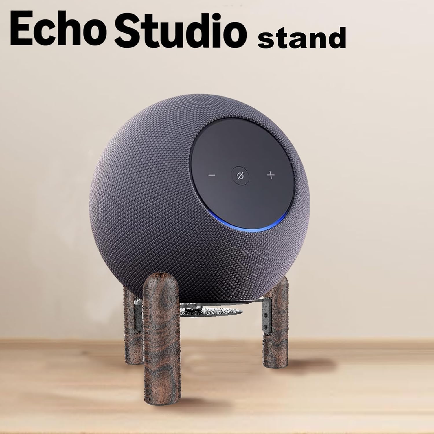 Desktop Holder Mount Stand for 2025 New Echo Studio, Echo 4th Gen,and Other Suitable Speakers. Black Walnut Wood. - Image 3
