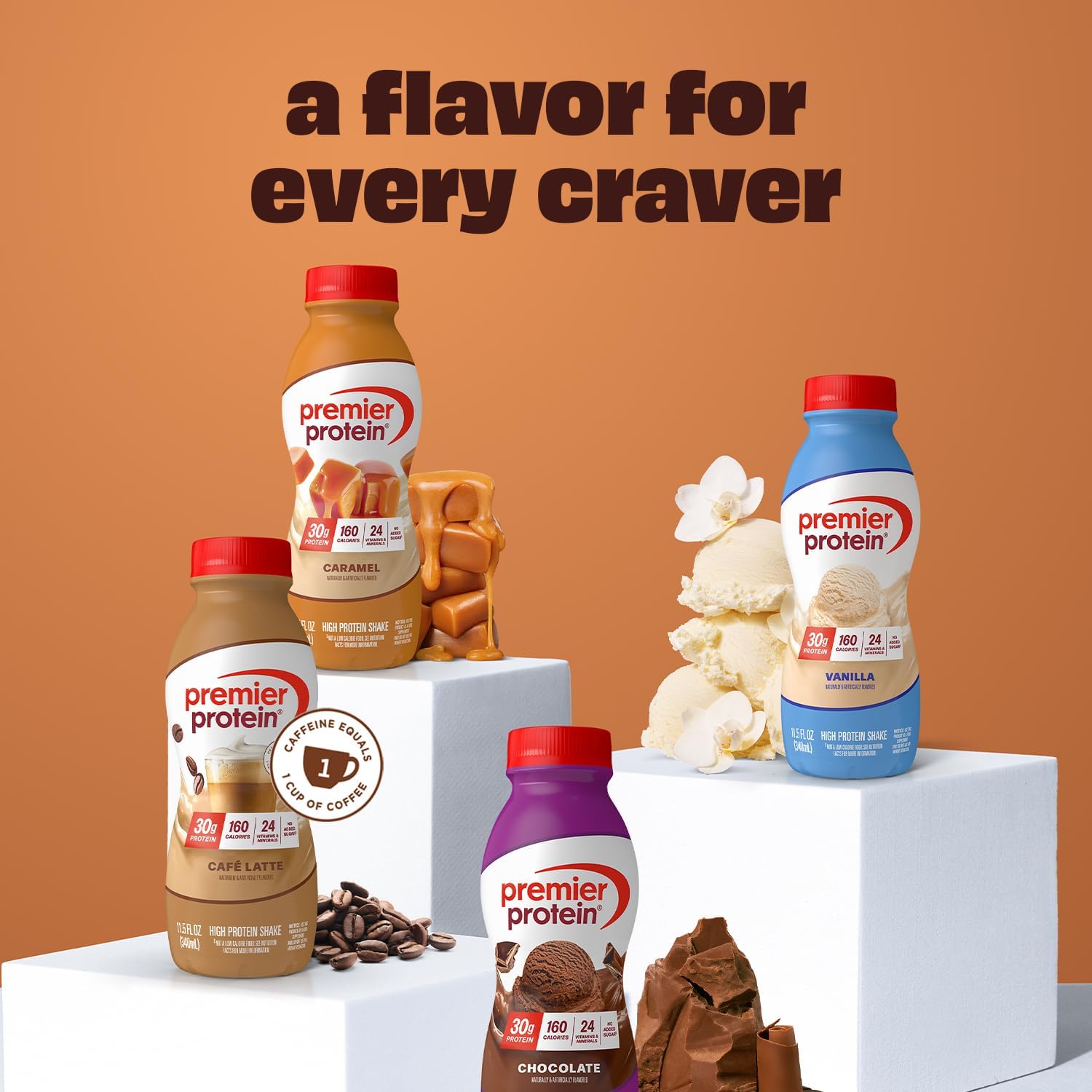 Premier Protein Shake, Caramel, 30g Protein, No Added Sugar, 24 Vitamins & Minerals to Support Immune Health, 11.5 fl oz, 6 Pack (Packaging May Vary) - Image 7