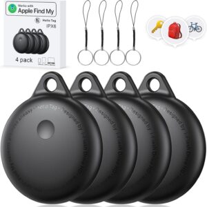 Smart Tags-4 Pack, Smart Bluetooth Tracker Work with Apple Find My, Key Finders and Find My Tracker, Game Changer Waterproof Smart Tag with Key Ring Tracker Tag for Keys/Luggage/Wallet etc