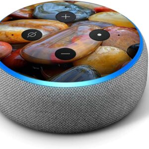 Electric Blue Glow Solid – Vinyl Decal Skin Compatible with Amazon Echo Dot 3rd Generation Alexa – Decorations for Your Smart Home Speakers, Great Accessories Gift for mom, dad, Birthday, Kids