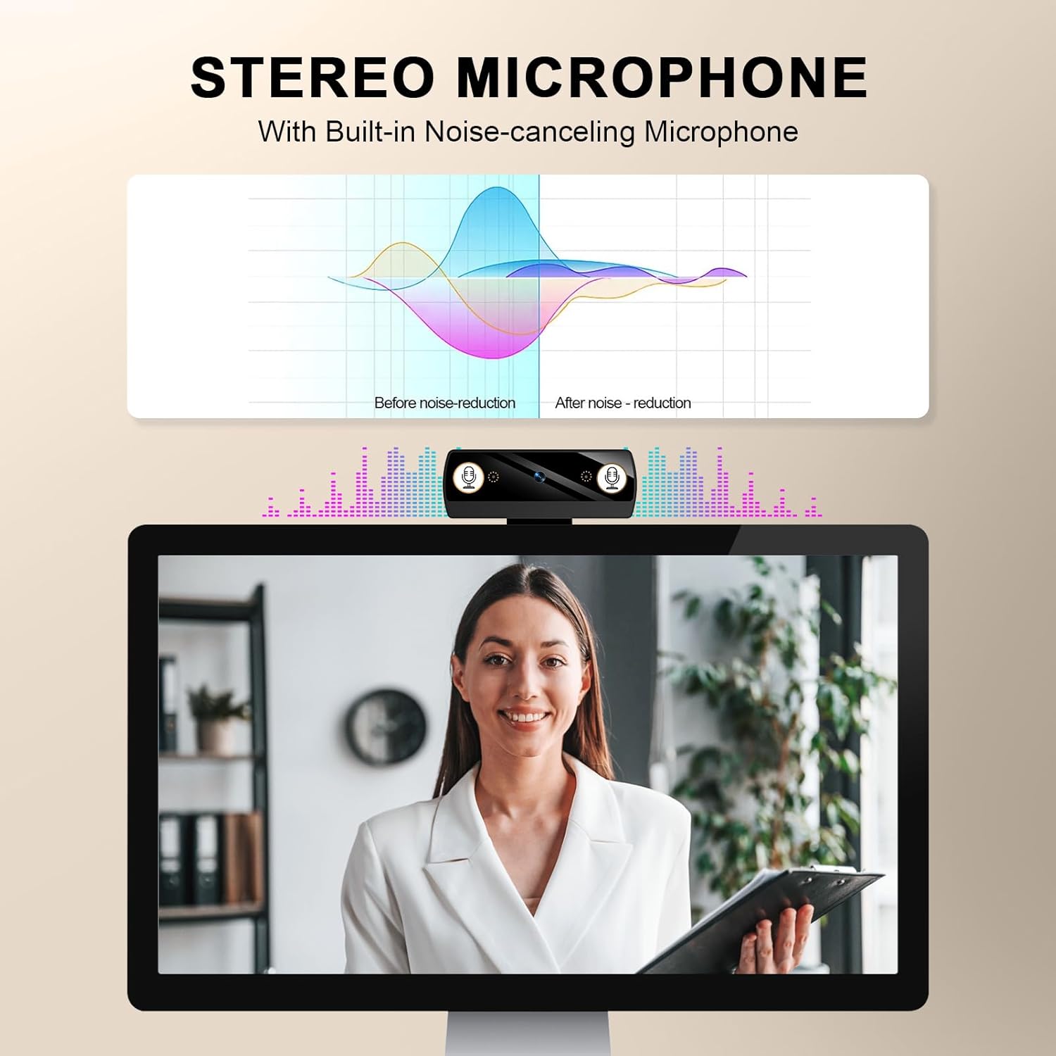 1080P Webcam with Microphone, Full HD Video Calling Web Camera, HD Light Correction Streaming Webcam for Zoom/Skype/Teams, Plug and Play PC Camera Web cam for Windows & Mac - Image 3