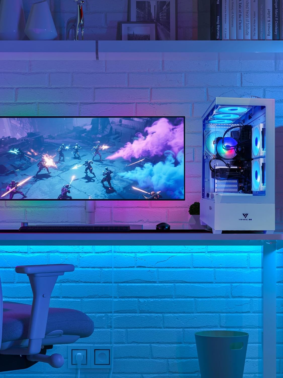 ARGB White Gaming PC Desktop Computer – Core i7-8700K up to 4.7GHz, RTX 4060 8GB, 16GB DDR4 RAM, 1TB SSD, Wi-Fi 6 & Bluetooth 5.4, 9× ARGB Fans, 650W PSU, Windows 11 - Image 6