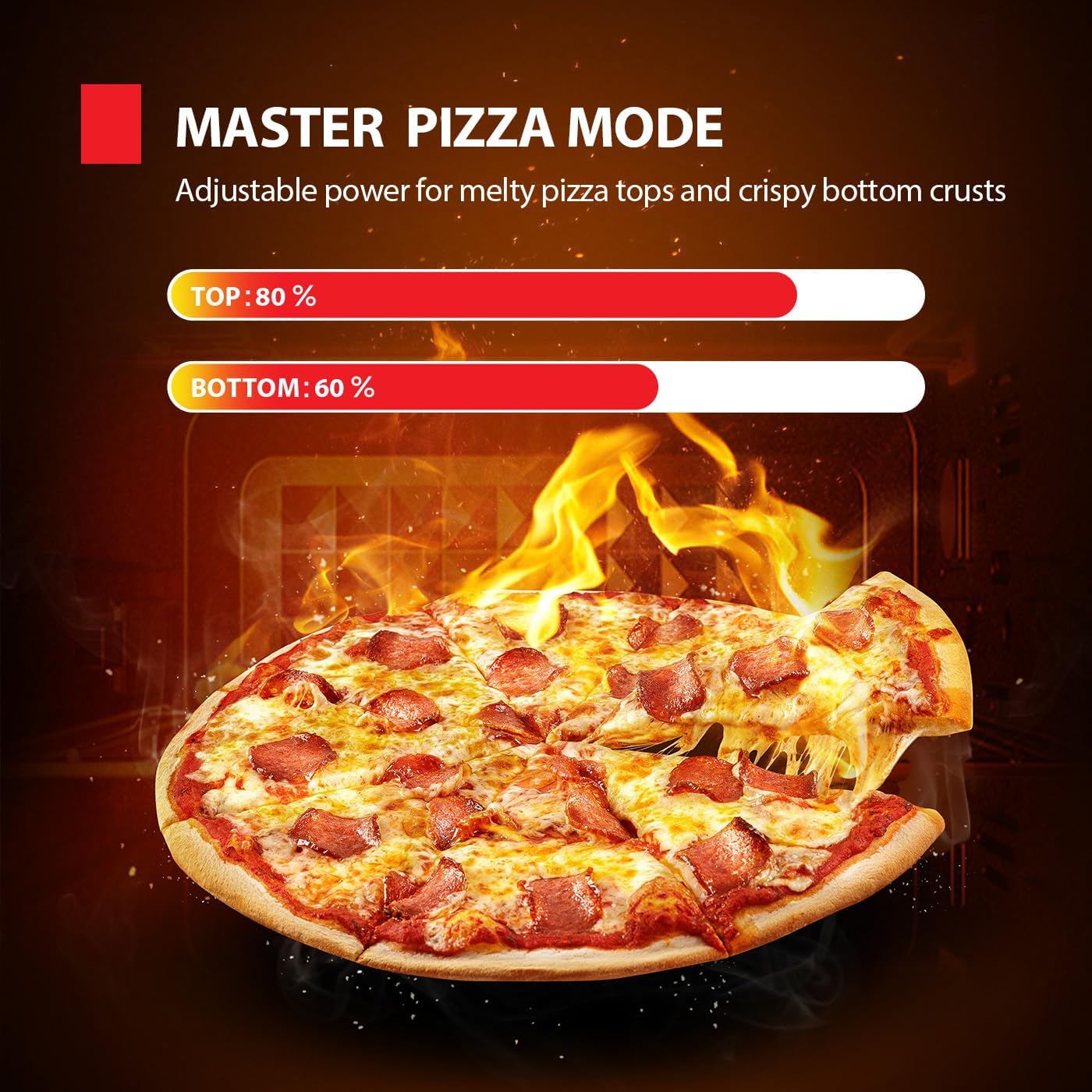 TOSHIBA ChefFry Air Fryer Toaster Oven Combo, 12-in-1 Convection Countertop Oven, 34QT / 32L Large Capacity, 1750W, Master Pizza Modes Design with Exclusive Dual-Temp Tech - Image 4