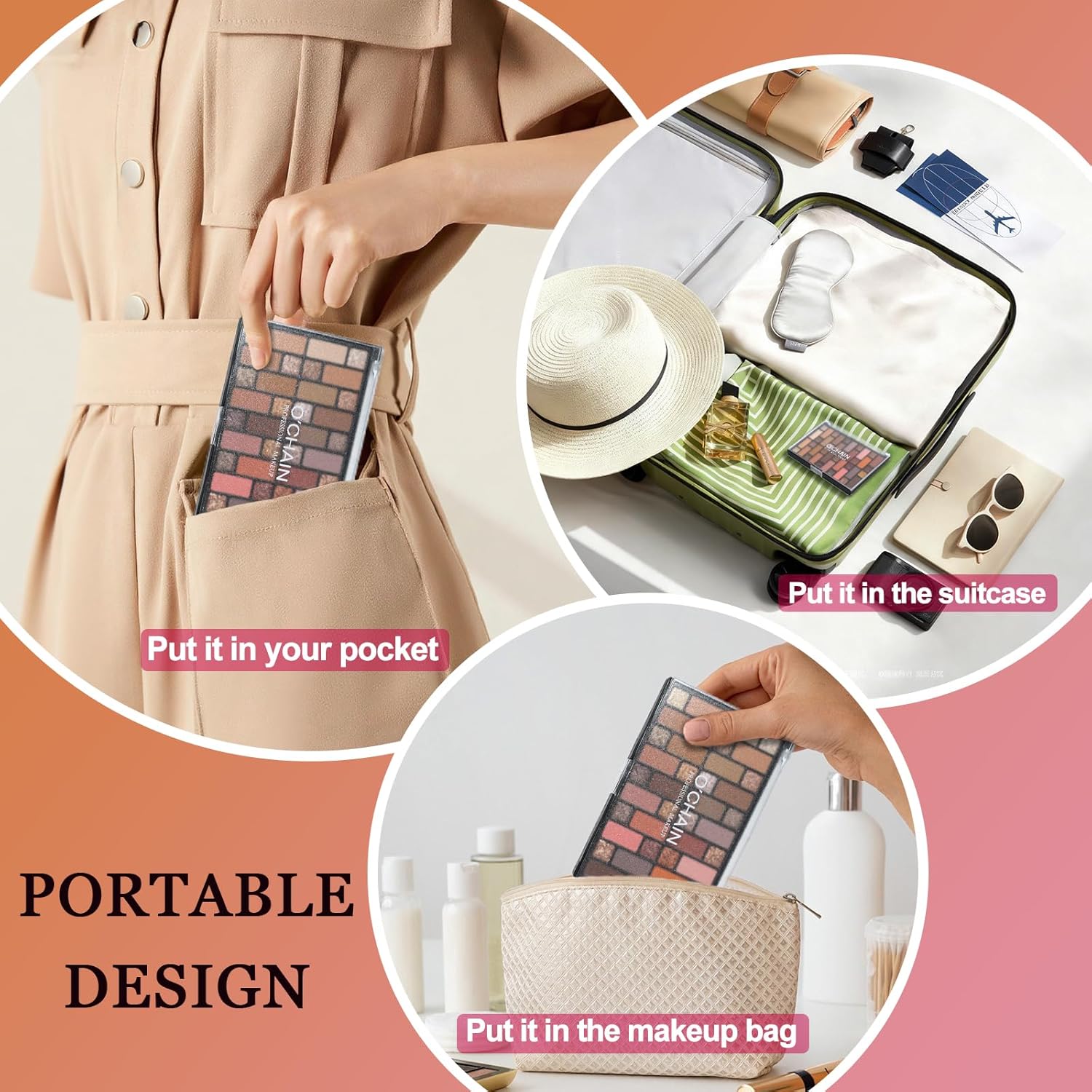 O'CHAIN Professional 40 Colors Eyeshadow Makeup Palette, Matte Shimmer Glitter Eye Shadow Pallet Valentine's Gift, Highly Pigmented Colorful Powder Long Lasting, Cruelty-Free - Image 6