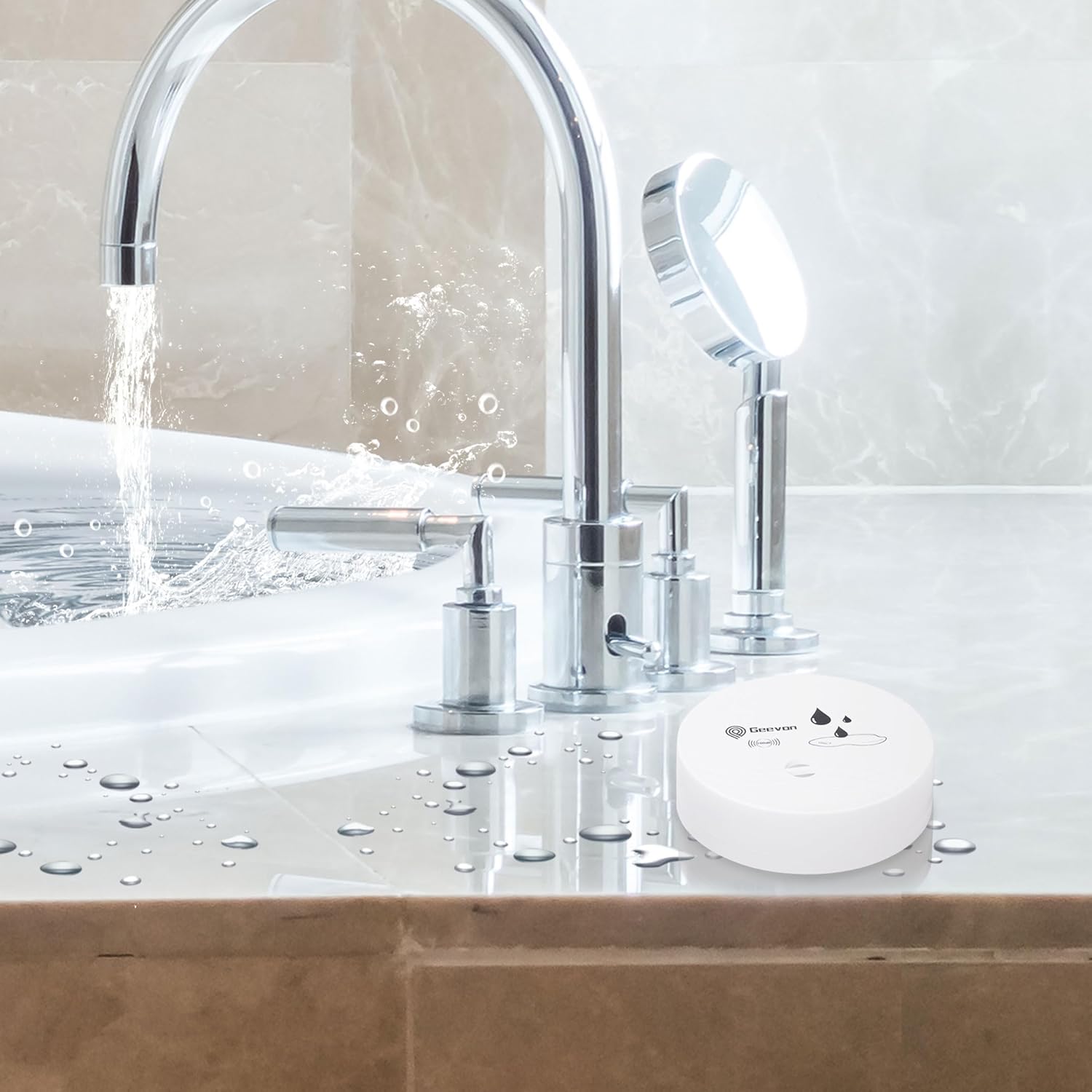 Geevon 10 Pack Water Leak Detectors, 100dB Water Sensor Alarms Flood Detector for Basements, Bathrooms, Laundry Rooms, Kitchens, Garages, and Attics, Water Alarms Battery-Operated (Battery Included) - Image 9