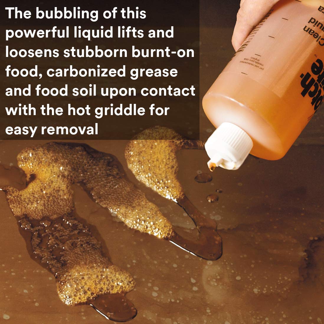 3M H-701-32OZ Scotch-Brite Griddle Cleaning, Quick Clean Liquid 701, 4 Quarts, Heavy Duty, Cleans in 3-5 Minutes, For Baked On Food and Cooking Oils, Use on Hot or Cool Griddle - Image 3