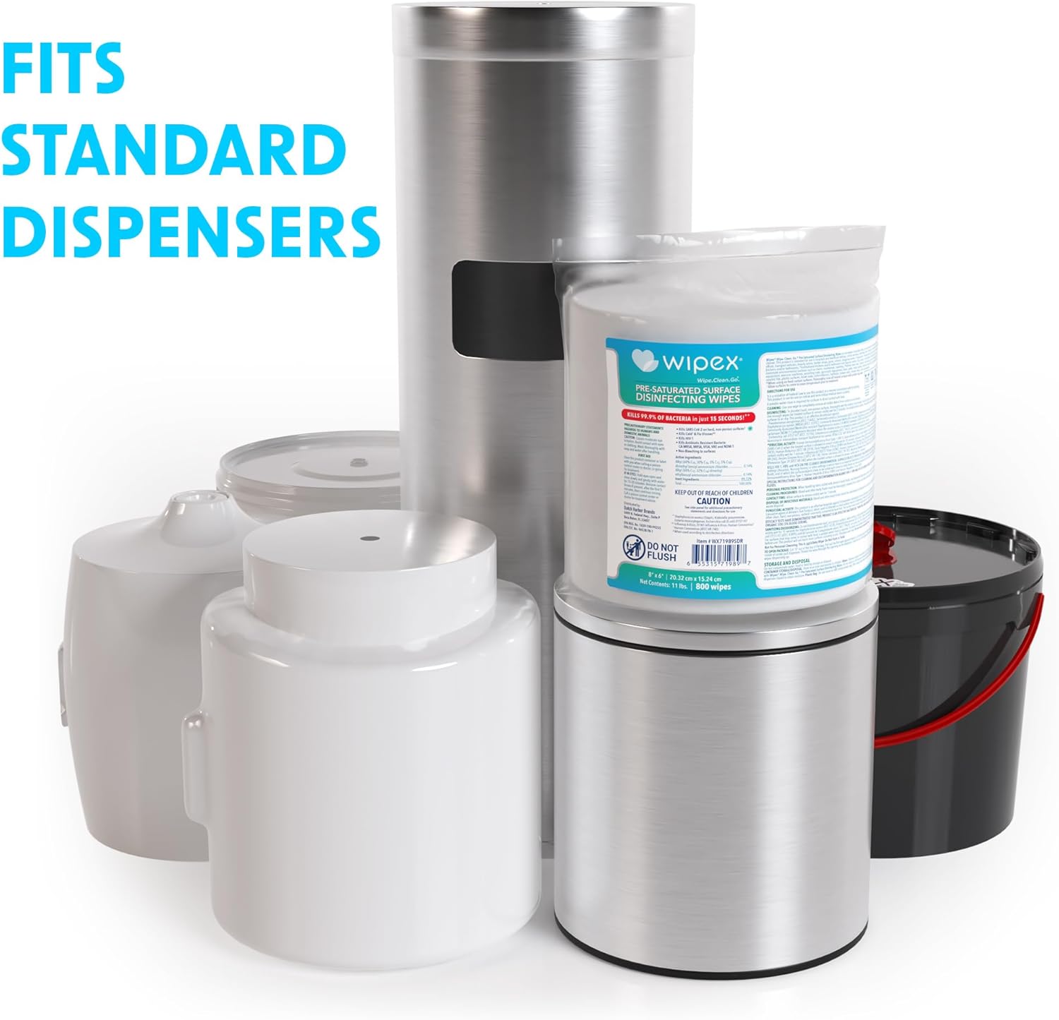 Wipex Disinfecting Surface Wipes - EPA Registered Gym Equipment Cleaner Refills, Safely Kill Germs in 15 Seconds, 800ct Gym Sanitizing Wipes for Wall, Free Standing dispensers, Pack of 4 (3200 Wipes) - Image 6