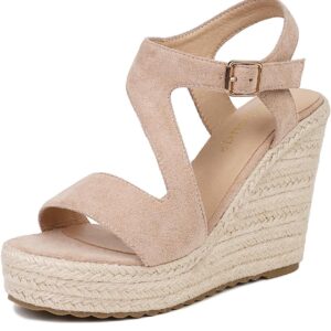 Women’s Wedge Sandals, Espadrille Platform Summer Sandals, Wedge Ankle Strap Open Toe Sandals