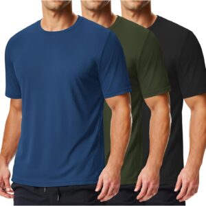 COOFANDY 3 Pack Men’s Athletic T-Shirts Short Sleeve – Quick Dry Moisture Wicking Workout Shirts for Running, Gym, Casual