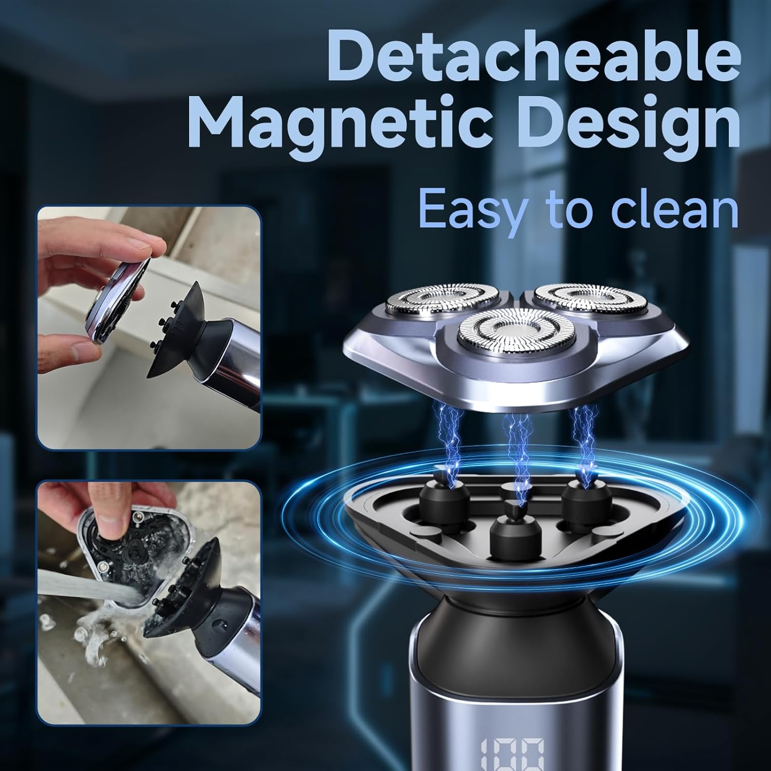 3 in 1 Electric Razor for Men,Cordless Electric Shaver,Men's Grooming kit for Beard,sideburn,Body Hair,Nose and Ear Hair,face,Waterproof,USB-C Charging,Men's Gift - Image 5