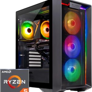 Skytech Nebula Gaming PC Desktop, Ryzen 5 5500 3.6 GHz (4.2GHz Turbo Boost), NVIDIA RTX 4060 8GB GDDR6X, 1TB SSD, 16GB DDR4 RAM 3200, 650W Gold PSU, Wi-Fi, Win 11 Home