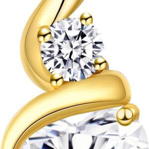 ANDSO Valentine’s Day Gift Moissanite Heart Pendant Necklaces for Women, 925 Sterling Silver Necklace with Birthstone, Ideal Anniversary Present or Birthday Jewelry Gifts for Mom Wife Her Girlfriend