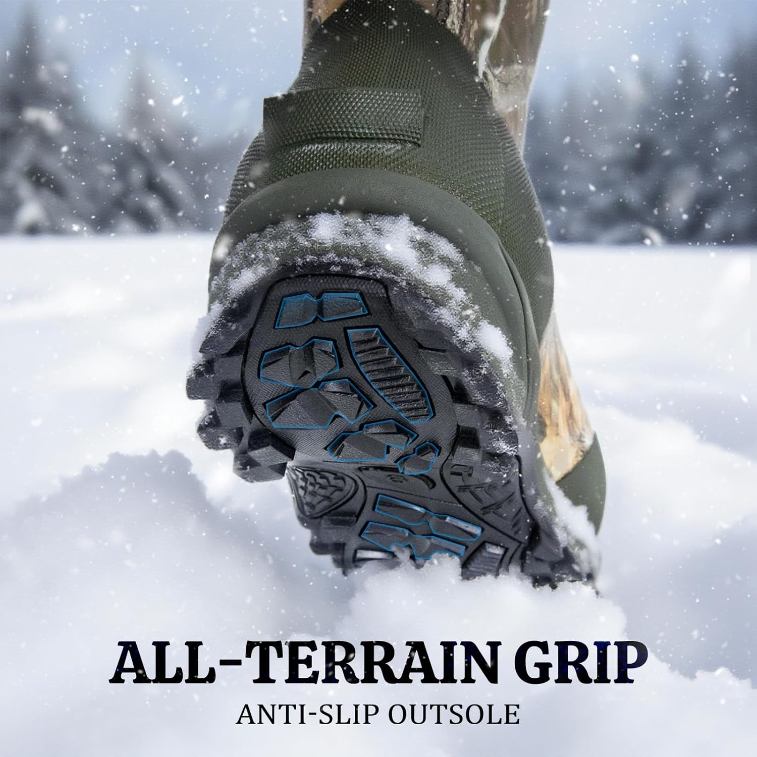 Hunting Boots for Men with 1600g Insulation, Waterproof Rubber Boots with 4mm Neoprene & 2mm Fleece Lining, Rated to -20°F, Anti-Slip Outsole & Steel Shank for Hunting and Outdoor Work - Image 5