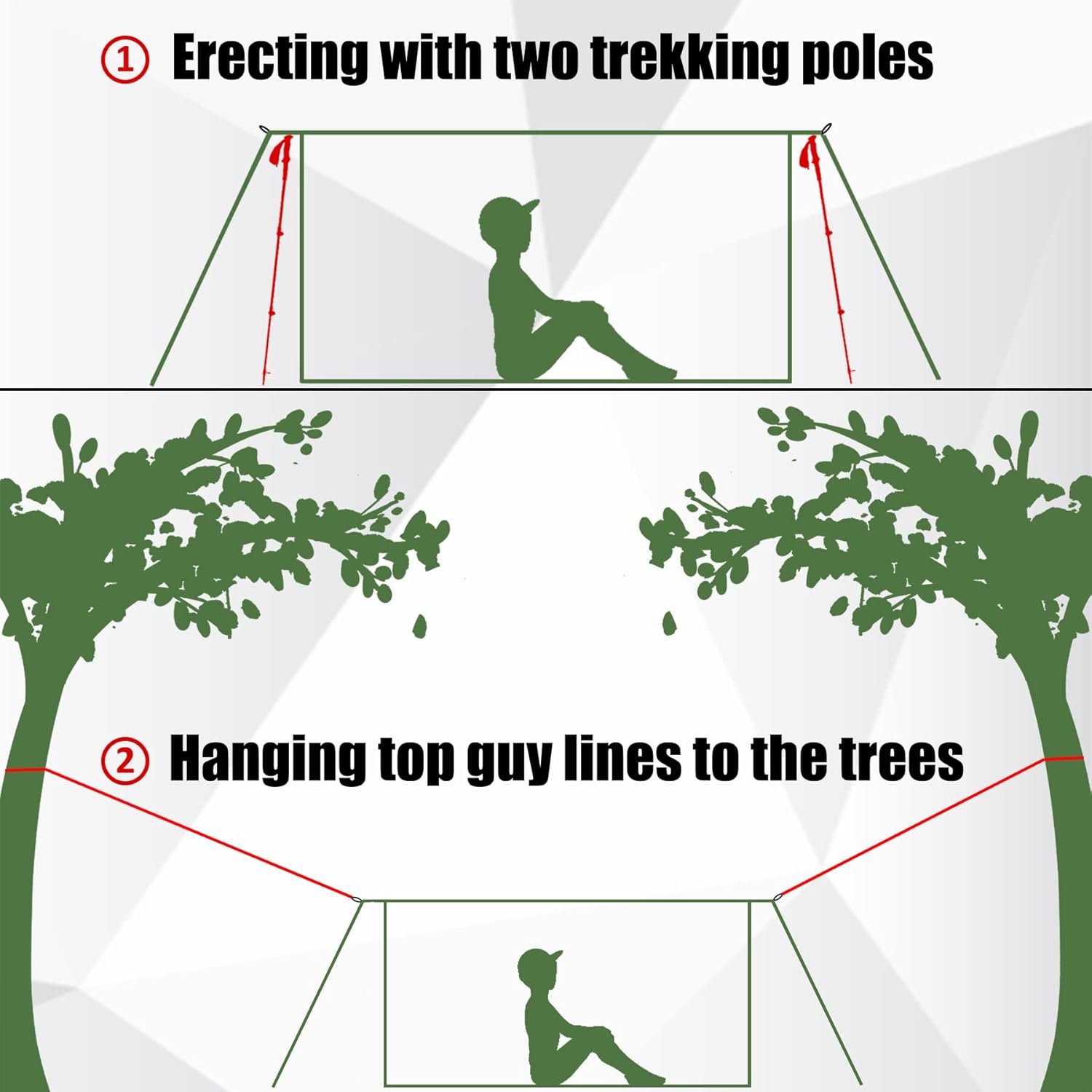 2-Person Trekking Pole Tent for Backpacking - Ultralight A-Frame Backpacking Tent, Two Person Waterproof Hiking Tent for Camping, Lightweight Camping Tent for Scouts, Trekker (No Poles) - Image 9