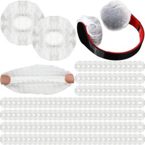 Hoteam 1000 Pcs Disposable Headphone Covers, Non-Woven Sanitary Headphone Hygiene Covers for Over-Ear Headphones (8-11cm), Ideal for Gyms, Salons, Call Centers & Shared Headsets, White