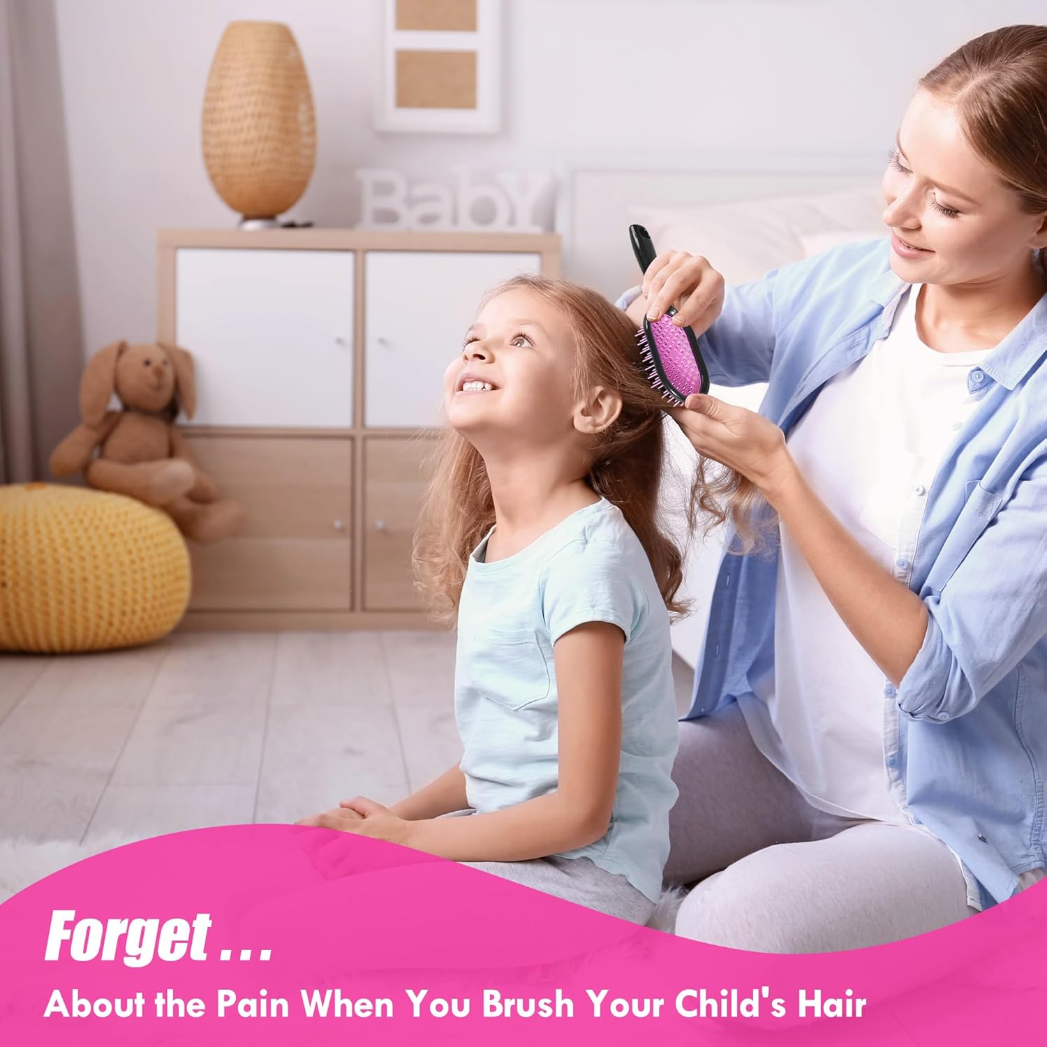 4 Pack Vented Detangling Hair Brush - Detangler Hairbrush with Soft Bristles for Effortless Tangle Free - Ideal for Wet Dry or Curly Damaged Hair for Women Men Kids - Image 7