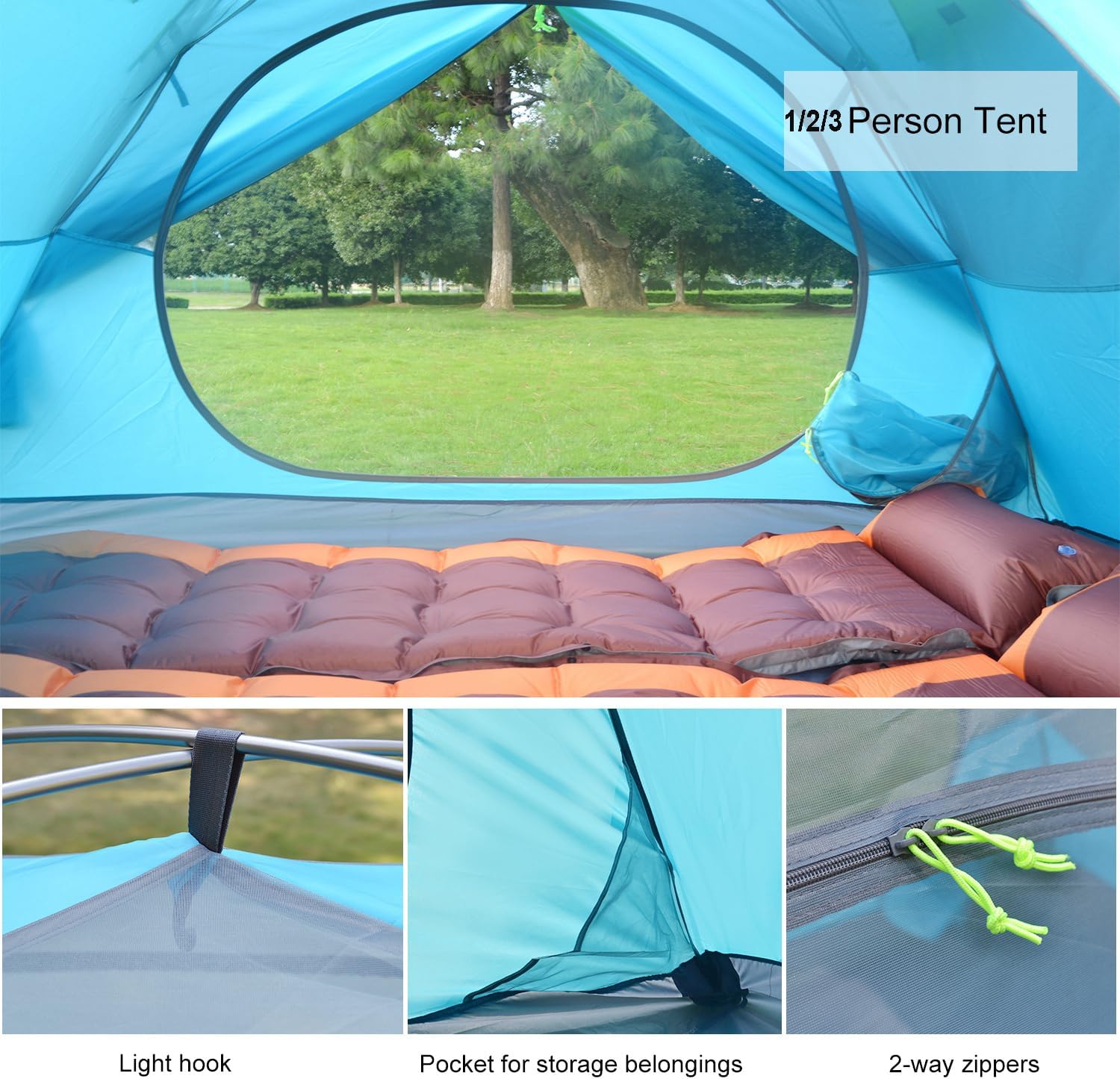 DESERT & FOX Camping Tents 1/2/3 Person,Outdoor Lightweight Backpacking Tent Waterproof 3 Season Tent for Family Hiking Hunting Mountaineering Travel - Image 2